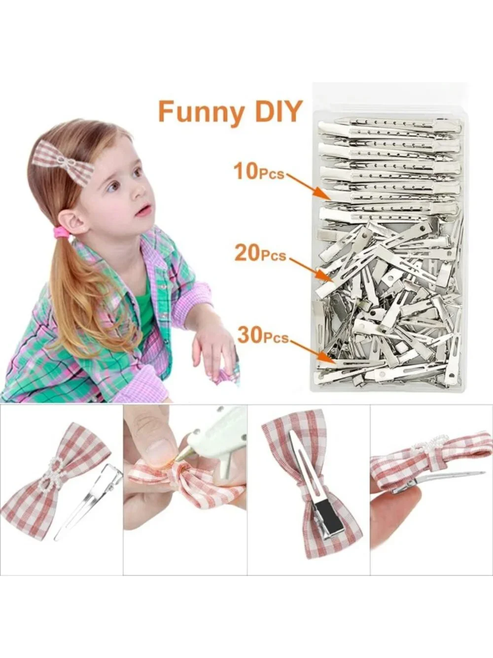 60Pcs Metal Duck Bill Hair Clips for Women - Silver Alligator Styling Pins, DIY